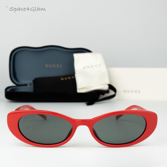 Gucci Men Sunglasses Red Grey Cat Eye GG1680S 005 BRAND NEW - Picture 1 of 8